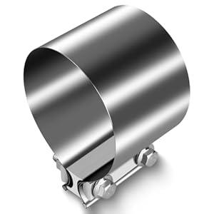 SAQXK 3 3/ 4" 3.75" Butt Joint Band Exhaust Clamp for Pipes Exhaust Tips, Mufflers, Catback Systems, Racing Exhaust, Exhaust Clamp Butt Joint 304 Stainless Steel