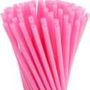 Juvale 300-Pack Pink Plastic Straws for Birthday Party, Baby Shower, Weddings and Gatherings, 10 Inches Long Fun Pink Straws Plastic for Cocktails, Coffee, Juice, Water, Iced Tea and More