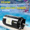 SP1610Z1MBK Pool Pump Motor 1HP, Replacement for Hayward Super Pump/Super II/MaxFlo/Northstar, 115/230V Dual Voltage, 3450 RPM, 56J Frame, 7.5/15A, 1045 Steel Threaded Shaft, Pool Motor