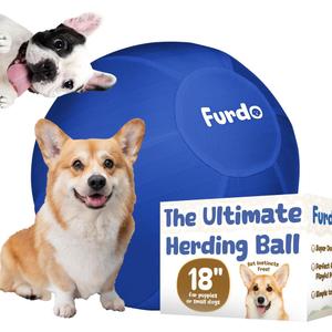 18" Herding Ball for Dogs, for Australian Shepherd, for Cattle, for Border Collie, for Blue Heelers & Other Small to Medium Dogs, Herding Dog Toys, Horse Ball - Blue