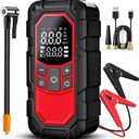 Jump Starter with Air Compressor,3000A car Battery Jump Starter (9.0 Gasoline/6.5L Diesel) with 150PSI Digital tire inflator Portable,12V Power Pack Car Jump Box Charger with LCD Display, Lights, Black 