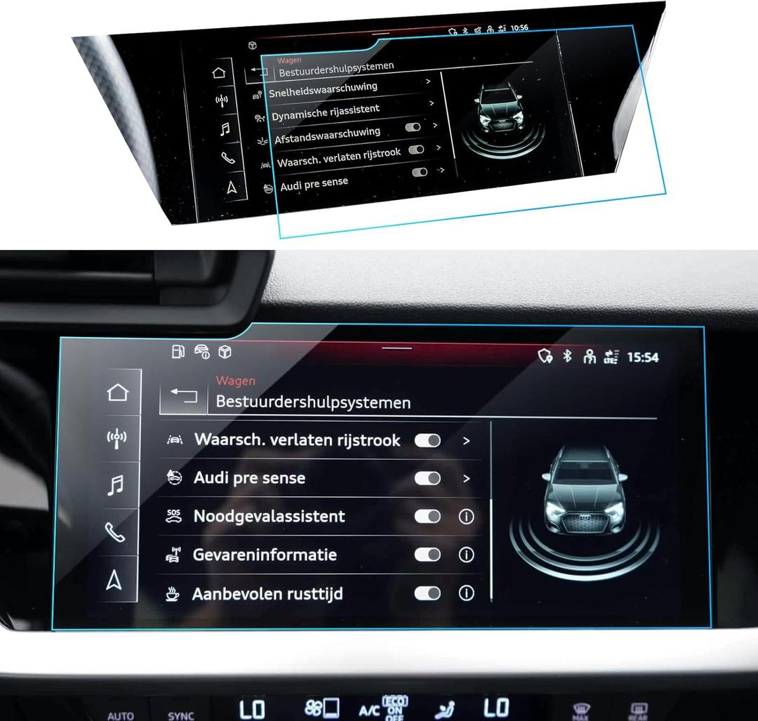 Car Screen Protector for Audi A3 8Y 2022 2023 2024 2025 Accessories Navigation Touchscreen Protector Film Tempered Glass HD Clear 10.1''