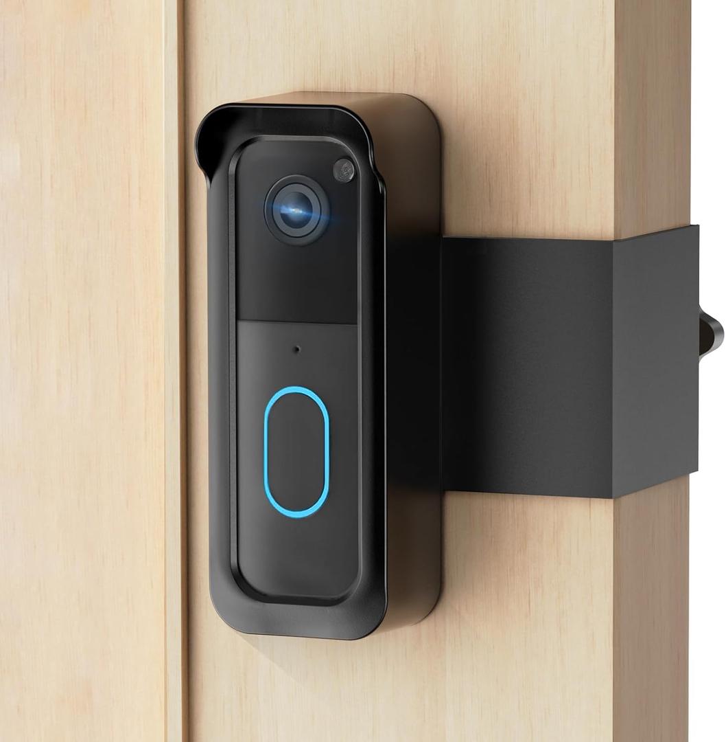 Blink Doorbell Mount, 2nd Gen Anti-Theft Blink Doorbell Camera Mount No Drilling with Rain Cover, Fit for Blink Video Doorbell 1st & 2nd Gen, No Block Sensor & Night Vision