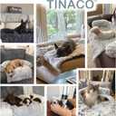Luxurious Calming Dogs/Cats Bed Mats, Dog Pad Washable Removable Couch Cover, Plush Long Fur Mat for Pets, Waterproof Lining, Perfect for Small, Medium and Large Dogs and Cats (Beige, 34"x30")