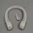 Hssio Neck Fan Rechargeable, 4000mAh Portable Fans for Women Men, 360° Cooling Airflow, Bladeless, 3 Speeds, Stylish Personal Cooler for Travel, Gym, Office, White