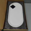Koville White Marble Tray with Gold Pattern for Bathroom Counter, Stone Trays for Home Decor Marble Vanity Tray, Stone Storage Trays for Perfume, Jewelry, Decorative Tray for Dresser Organizer