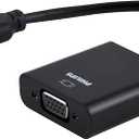 PHILIPS HDMI to VGA Adapter, Male to Female, Compatible for Computer, Desktop, Laptop, PC, Monitor, Projector, HDTV, Chromebook, Roku, VGA Cable Required, Black, SWV9200E/27