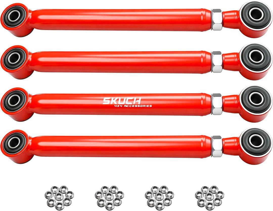 Adjustable 16" Lift Front Upper & Lower Control Arm for 19942001 Dodge Ram 1500 4WD and 19942009 Dodge Ram 2500/3500 4WD Red (2nd3rd Gen)