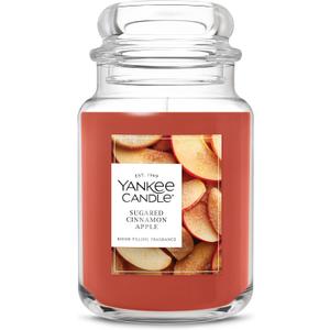 Yankee Candle Sugared Cinnamon Apple, Scented Candle, 22oz Large Jar with up to 150 Hour Burn Time, Giftable