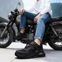 Composite Toe Shoes for Men Black Steel Toe Shoes Comfortable Non Slip Work Shoes for Protection Against Accidents or Injury Breathable Lightweight Construction Safety Sneakers Puncture Proof 11