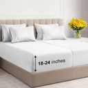 Extra Deep Split King Sheet Set - 7 Piece Breathable & Cooling Sheets - Hotel Luxury Bed Sheets Set - Easy & Secure Fit - Soft, Wrinkle Free & Comfy Sheets Set - White Sheet Set w/Extra Deep Pockets