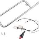 Grill Burner Tube Replacement and Grill Ignitor for Weber Traveler Portable Gas Grill Models, P Shape Burner Part Kit Replacement Part for Weber 9010001 9020001 9030001 9013001 19001