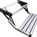 GEARFLAG Manual RV Step Folding Aluminum Entry Step with Anti-Slip Surface, 440 lbs Capacity for Camper, Trailer, Motorhome