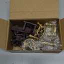 Skylety 12 Pieces Garden Furniture Ornaments Miniature Table and Chairs Set Village Micro Resin Bench Chair for Dollhouse Accessories Home Micro Landscape (Vintage Style)