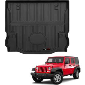 Custom for 2007-2018 Jeep Wrangler JK 4 Door Cargo Mats Trunk Liner All Weather TPE Rubber Protection Mat (for Jeep Wrangler JK 4 Door Cargo Mat)