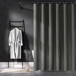 Linen Boho Shower Curtain 72x72 Waterproof Bathroom Curtain,Adjustable Height Bath Curtain with Weighte Hem,Natural Cloth Fabric Washable Shower Curtains for Home and Hotel,Dark Grey. (72"W x 72"L (Pack of 1), Dark Grey)