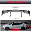 GT Universal Spoiler, Glossy Black 47Inch Adjustable Rear Trunk Wing, Lightweight ABS Car Spoiler GT Style