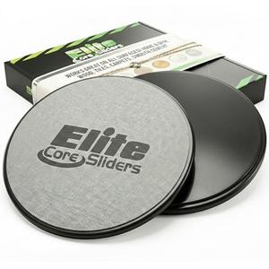 Elite Sportz Equipment Core Sliders, Exercise Gliding Discs for Strengthening, Dual Sided Gliders for Carpet & Hardwood Floors, Strength Training Equipment