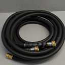 Leader Garden Hose 15ft x 5/8", Heavy Duty Short Water Hose, Male to Female Fittings, Five Layered Braiding for Durability, 1000PSI Burst, 200PSI Working (Black)