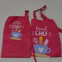 R HORSE 2Pcs Adults Kids Matching Apron Set Mommy and Me Adjustable Kitchen Apron with 2 Pockets Parent and Child Matching Gift for Mother's Day Women Daughter Cooking Baking Painting Training (Pink Chef)