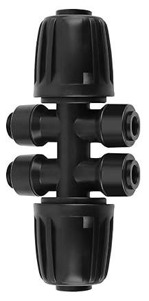 Garden Hose No Leaking for Watering And Kalolary 4PCS 1/2'' to 1/4'' Barbed Tee Quick Connector, Push-to-Fit Drip Irrigation Fittings Anti-leak Locked Splitter Fitting for Irrigation Tubing with 6-Way Connector& 6 Plugs