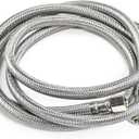Beaquicy Ice Maker Water Connector Line - 6 FT (72-Inch) Stainless Steel Braided Hoses with 1/4-in Compression x 1/4-in Compression