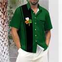 American Flag Shirts for Men Hawaiian Button Down Beach Shirts Casual Short Sleeve Bowling Shirts (XL)