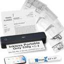 PRT Inkless Portable Printer for Travel, Wireless Thermal Printer Support 8.5 x 11 Inch US Letter A4 B5, Bluetooth Mobile Printers with iOS, Android, Laptop for Home Use, Car, Office, School, Black