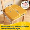 AAAAAcessories D-Shaped Chair Cushions, 2" Thick Dining Chair Pads with Ties and Removable, Machine-Washable Cover, 17" x 16", Set of 4, Golden Yellow