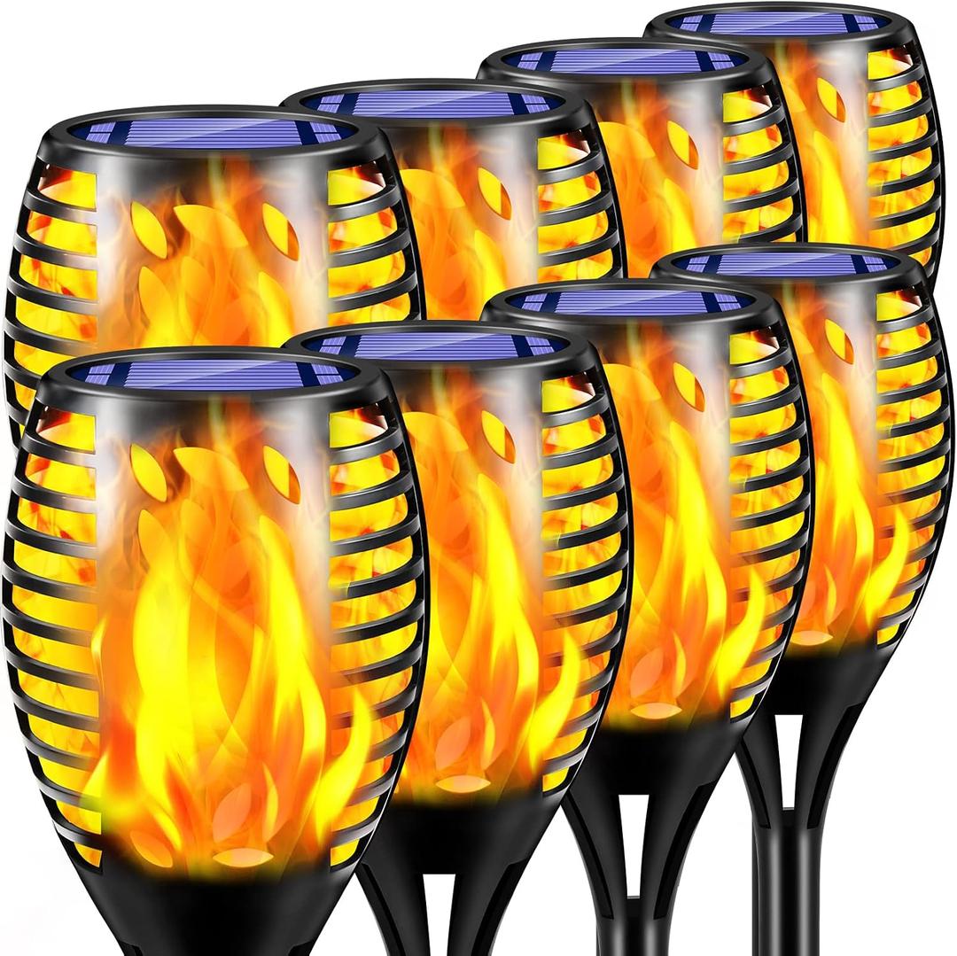 TomCare 8 Pack Outdoor Solar Lights Flickering Flames Torch Decorative Garden Lights Solar Powered Waterproof Lighting for Garden Patio Yard Landscape