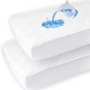 david's kids 2 Pack Waterproof Crib Mattress Protector, Fit Standard Crib and Toddler Mattresses, Ultra Soft and Breathable for Boys Girls Neutral, White