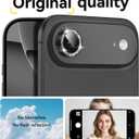 Matekxy for iPhone 17 Air Camera Lens Protector Glitter - Cute Girly Metal Individual Bling Ring Cover for Women, 9H Anti-Scratch Tempered Glass with Aluminum Edging, Space Black