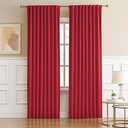 Red Room Darkening Curtains Back Tab Loop Pocket Thermal Insulated Light Blocking Window Curtain Drapes for Bedroom Living Room Christmas Red Decor 52x76 Inch 2 Panels