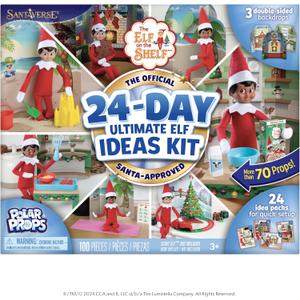 The Elf on the Shelf 24-Day Ultimate Kit – Official Elf Accessories with 70+ Props, Idea Cards, and Backdrops – Easy Elf on The Shelf Ideas for Kids – Christmas Decorations – Scout Elf Not Included