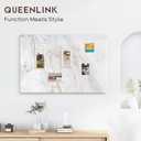 Magnetic Dry Erase Board - 24'' x 18'' Decorative Magnetic Board for Wall - White Board - Magnet Board Display Board - White Marble