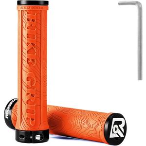 ROCKBROS Bike Handlebar Grips Double Lock-on MTB Bicycle Handle Bar Grips Ergonomic Non-Slip Rubber Hand Grip for Scooter, Mountain, BMX, Beach Cruiser, Folding Bike