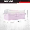 14 Plastic Tackle Box Organizer - 3-Layer Portable Sewing Box, Art Caddy, Craft Storage, First Aid Medicine Utility Toolbox or Hair Accessories Organizer with Latch and Handle by Stalwart (Pink)