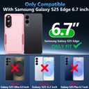 for Samsung Galaxy S25 Edge Case with Screen Protector, [Military Grade Drop Protection] Dual Layer Heavy Duty Shockproof Protective Phone Case for Samsung S25 Edge (Pink)
