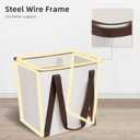 STORAGE MANIAC Collapsible Laundry Caddy, 128L (34 Gal) Large Collapsible Laundry Basket with Sturdy Metal Wire Frame, Long Carry Handles - Space-Saving, Foldable Laundry hamper, 2 Pack Beige