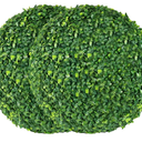 AILANDA 2 PCS 16'' Artificial Plant Topiary Ball for Outdoor, Faux Boxwood Balls Garden Spheres Decorative Balls with 8 Layers Leaves Faux Plant for Backyard, Porch, Wedding and Spring Home Décor
