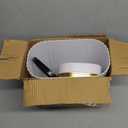 steo spce Automatic Motion Sensor Bathroom Small Can with Lid, 2.6 Gallon Touchless Slim Garbage Can, Smart Waterproof  Bin for Bedroom, Restroom, Living Room, Office (Gold White)