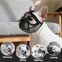 French Bulldog Muzzle, Soft Mesh Short Snout Muzzle with Mouth Opening & Enlarged Eye Holes, Allows Panting, Drinking & Feeding, Prevents Biting for Shih Tzu Pug English Bulldog(S,Black)