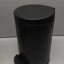 Cesun 1.2 Gallons Small Black Trash Can, Bathroom Garbage Can with Lid and Foot Pedal, Mini Round Wastebasket for Bathroom, Bedroom, Office, 4.5 Liters / 1.2 Gallons, Matte Black