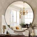 HARRITPURE Round Mirror 30 Black Wall Mounted Circle Mirrors Vanity Mirror with Brushed Aluminum Alloy Frame Modern Decoration for Bathroom, Living Room, Vanity, Bedroom, Entryway