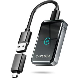 2 in1 Wireless CarPlay Adapter for Apple & Android Auto Adapter, Mini,2025- Bluetooth 5.3 & WiFi 6 with Millisecond Fast Connection, Wired to W++ Compatible with Original Wired Cars & iPhone6+/iOS10+