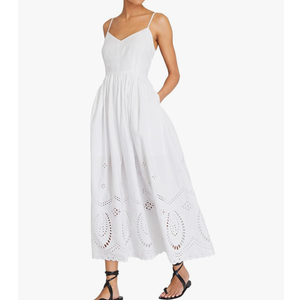 Club Monaco Women's Embroidered Eyelet Maxi Dress Size 6