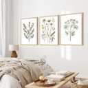 3 Piece Wildflower Framed Wall Art Floral Canvas Prints 16x20in