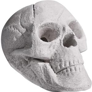 Ceramic Fire Pit Skull Logs for Indoor or Outdoor Fireplaces, Fire Pit, Bonfire, Campfire, Halloween Decor (White-1 pack)