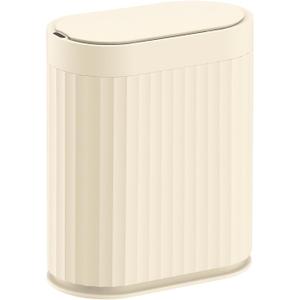 ELPHECO 2 Gallon Sensor Trash Can - 7.5L Waterproof Motion Sensor Trash Can, Automatic Bathroom Trash Bin, Slim Garbage Can, Bathroom, Office, Bedroom, Beige