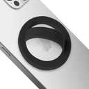 Magnetic Silicone Comfy Ring Grip Phone Holder, Loop Grip Phone Holder,Strong Grip,Comfortable,Easy to Install and Remove,Compatible with Magsafe for iPhone 16/15/14/13/12 Series (Black)
